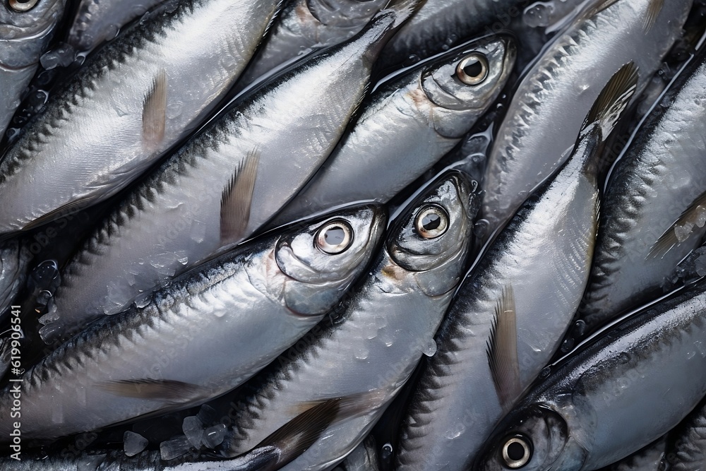 Fototapeta premium Mackerel as texture. Generative AI.