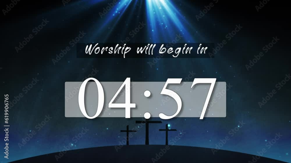 Worship countdown, 5 minutes motion backgraound