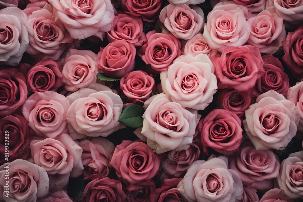 Roses as background. Generative AI. Roses as background. Generative AI.