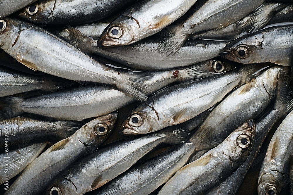 Sardine as background. Generative AI. Sardine as background. Generative AI.