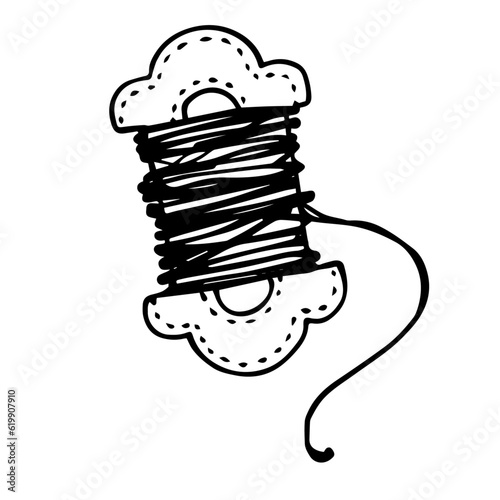 Sketch,doodle of a skein of thread.Vector graphics.