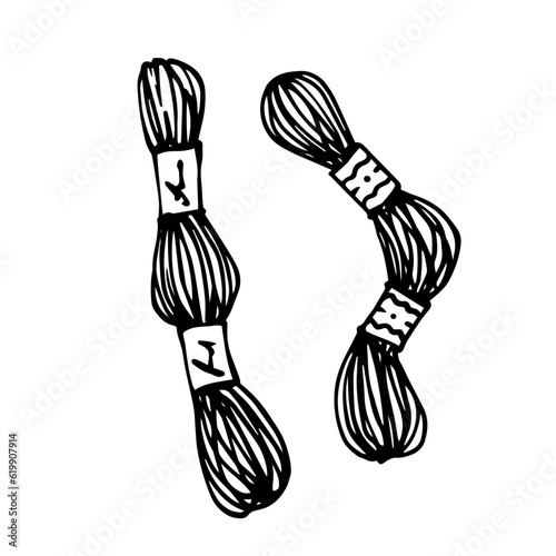Sketch,doodle of a skein of thread.Vector graphics.