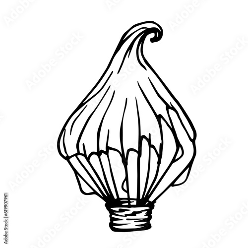 Linear sketch confectionery whisk.Vector graphics.