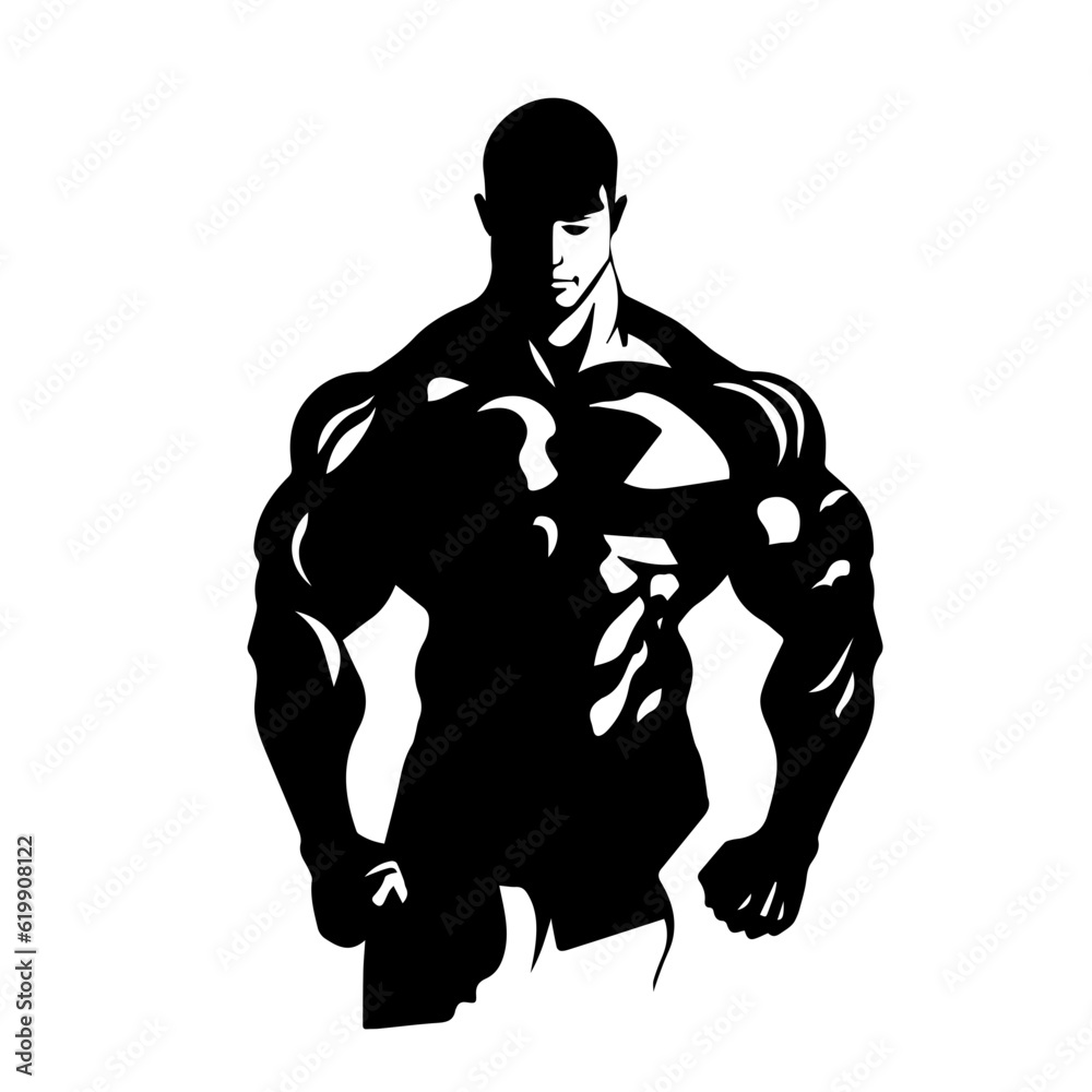 Fototapeta premium Bodybuilder silhouette illustration 