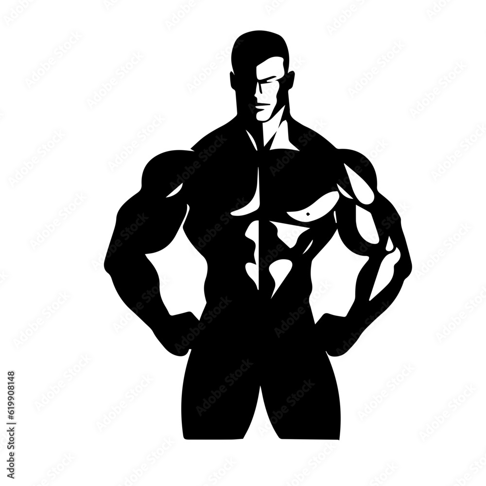 Fototapeta premium Bodybuilder silhouette illustration 