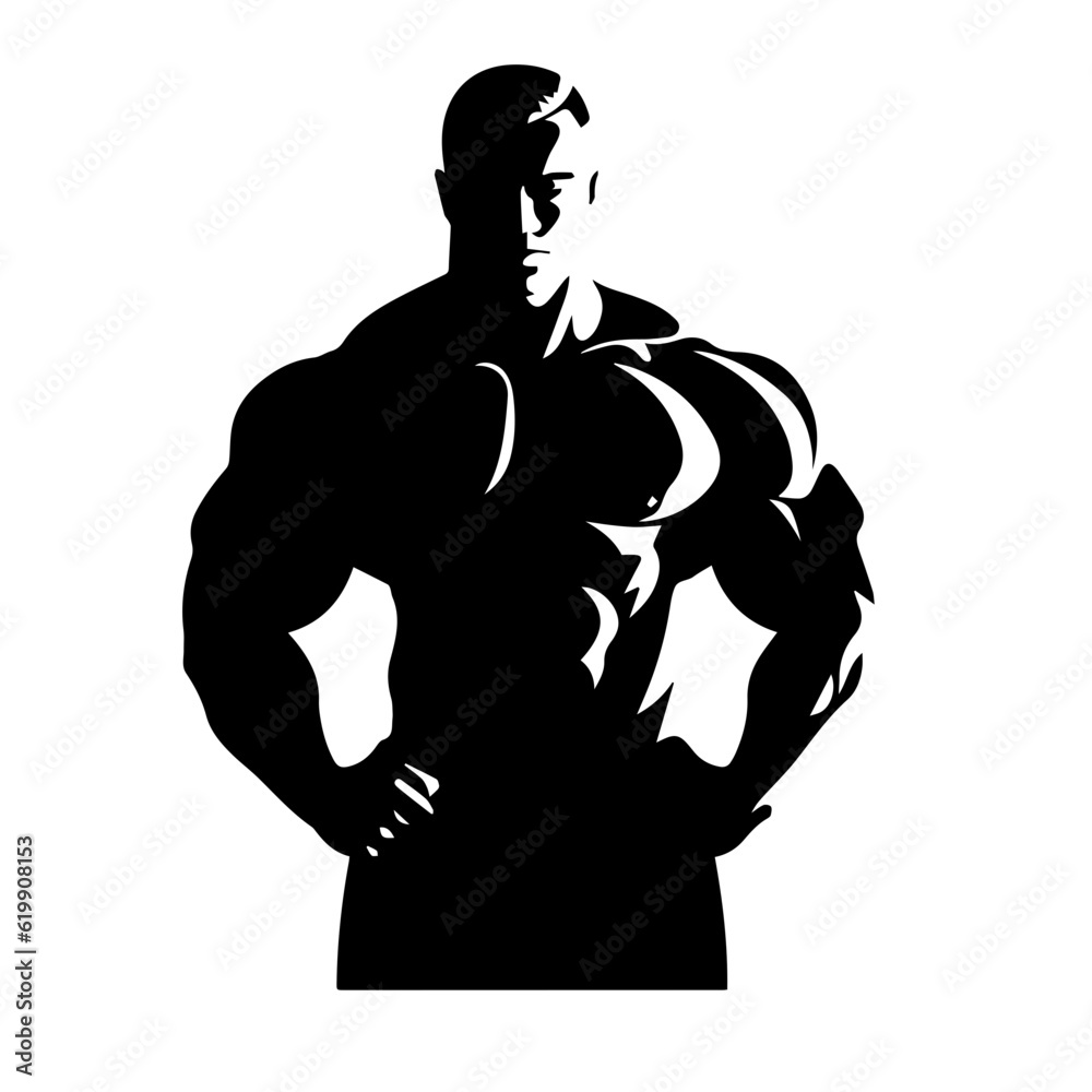 Bodybuilder silhouette illustration Bodybuilder silhouette illustration