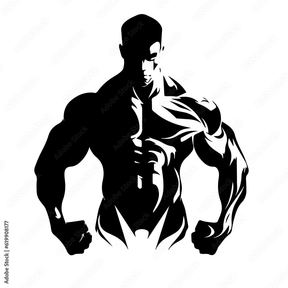 Bodybuilder silhouette illustration Bodybuilder silhouette illustration