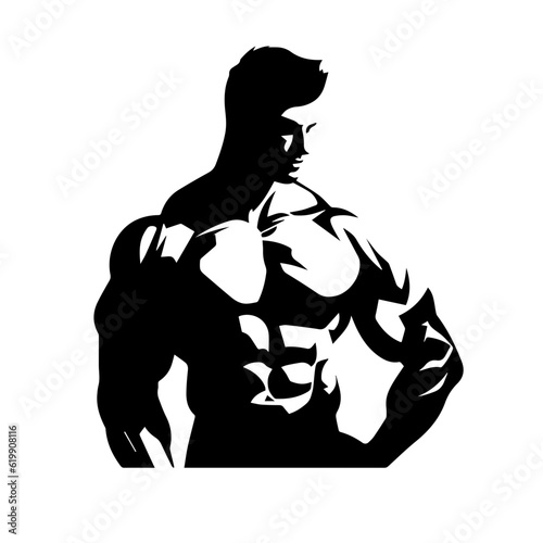 Bodybuilder silhouette illustration 