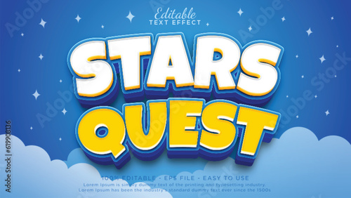 Star quest editable text effect