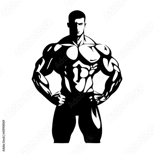 Bodybuilder silhouette illustration 