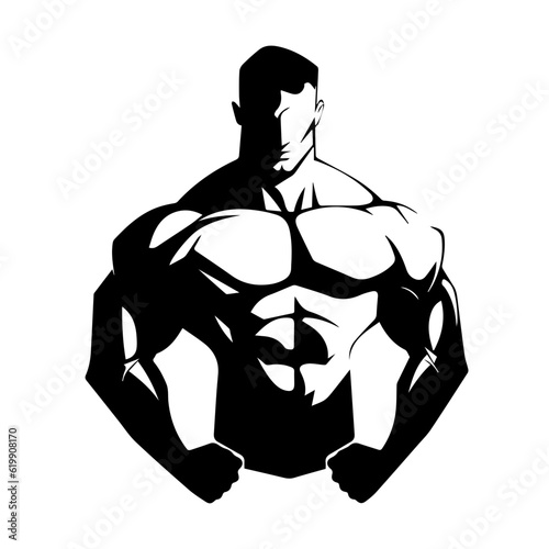 Bodybuilder silhouette illustration 