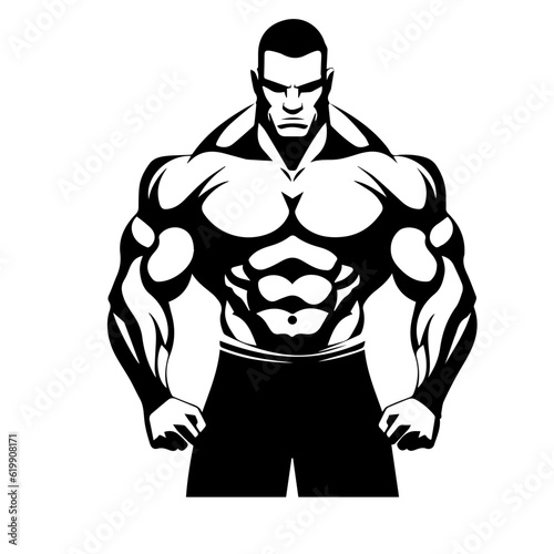 Bodybuilder silhouette illustration 