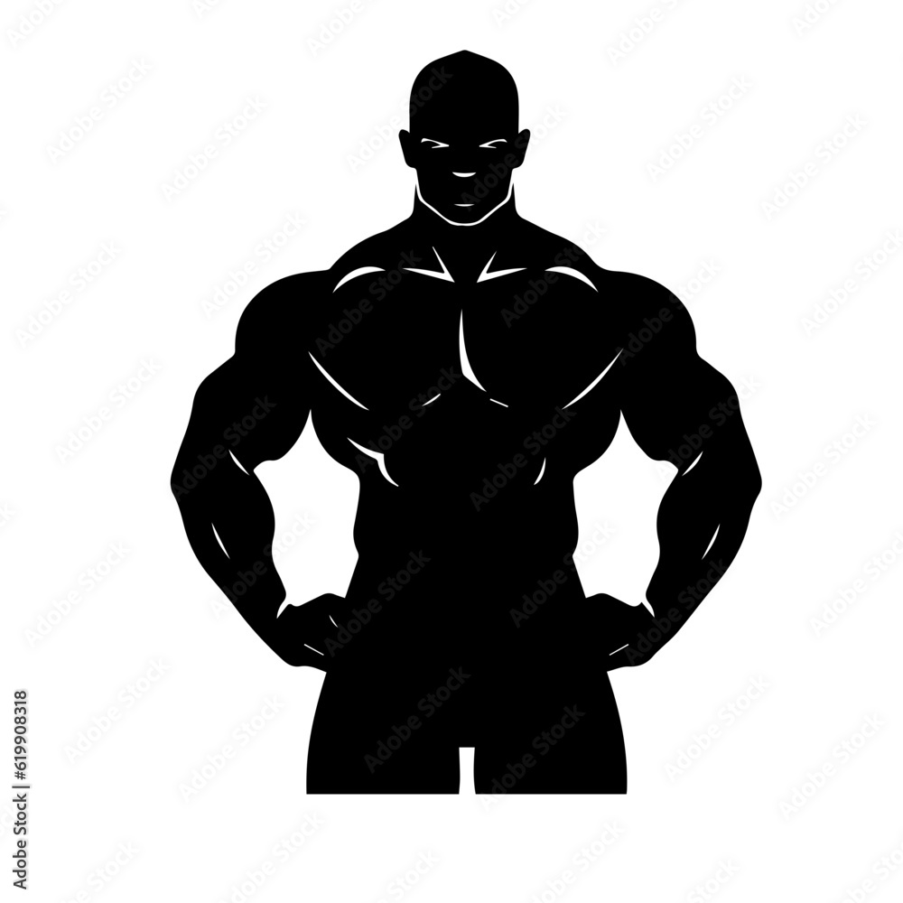 Fototapeta premium Bodybuilder silhouette illustration