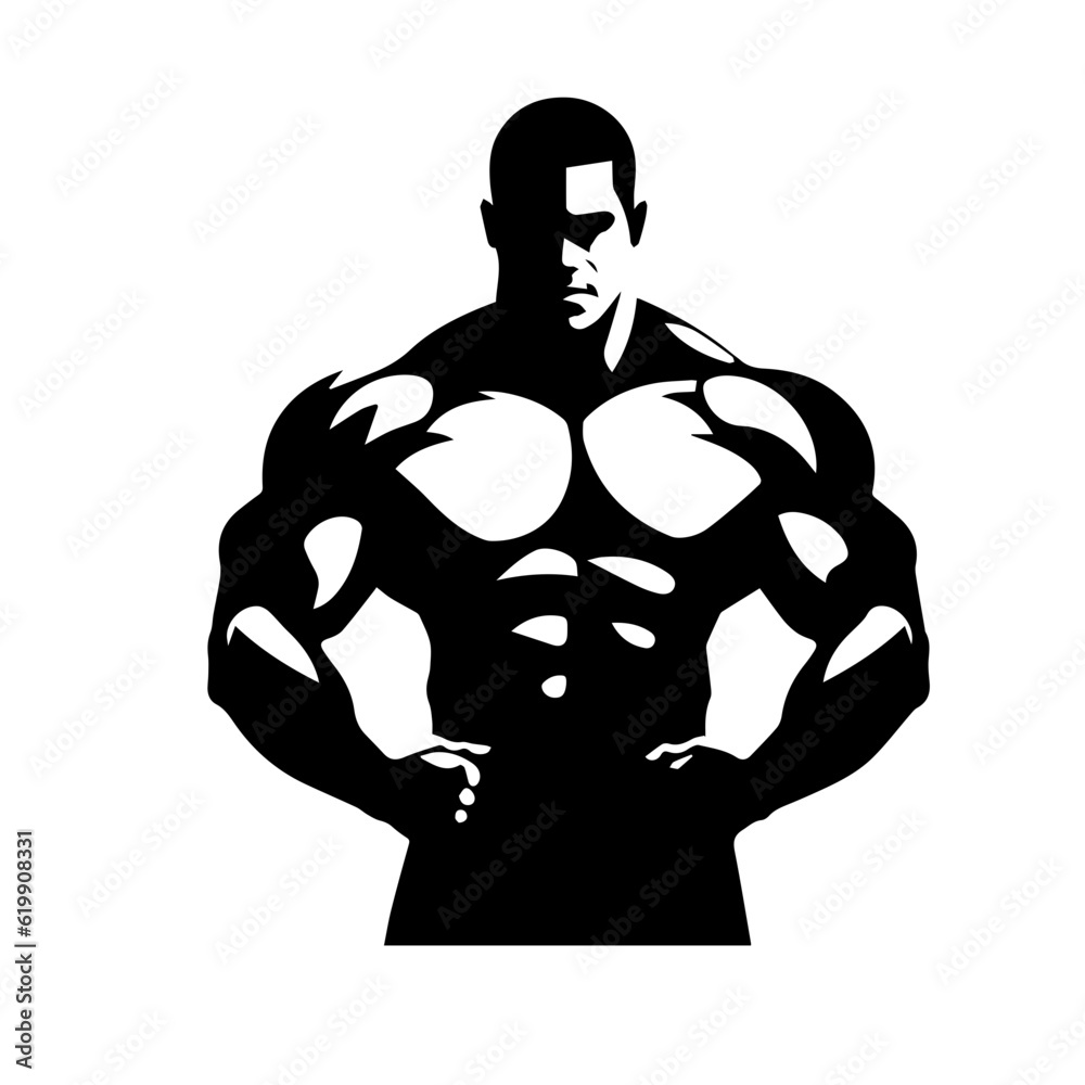 Fototapeta premium Bodybuilder silhouette illustration 