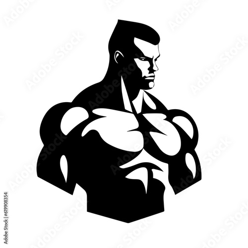 Bodybuilder silhouette illustration 