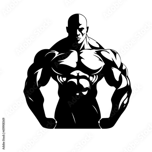 Bodybuilder silhouette illustration 
