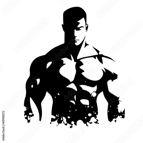 Bodybuilder silhouette illustration 