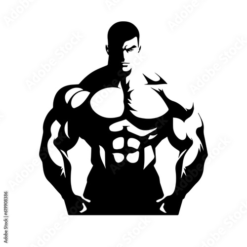 Bodybuilder silhouette illustration 