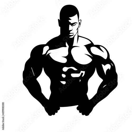 Bodybuilder silhouette illustration 