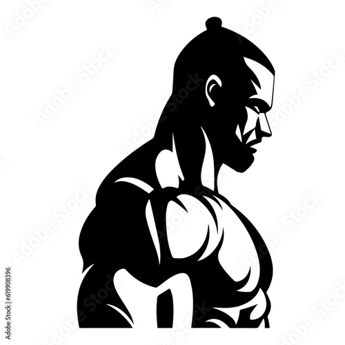 Bodybuilder silhouette illustration 