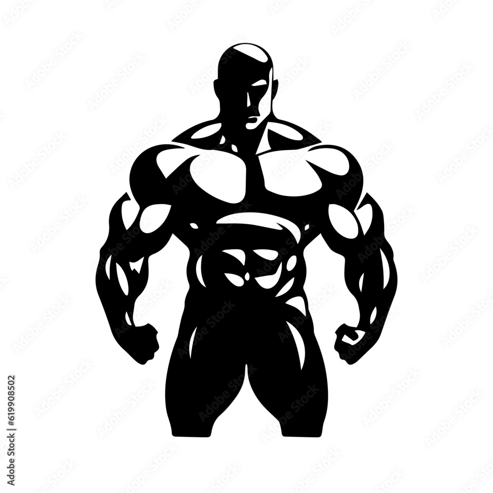 Bodybuilder silhouette illustration Bodybuilder silhouette illustration