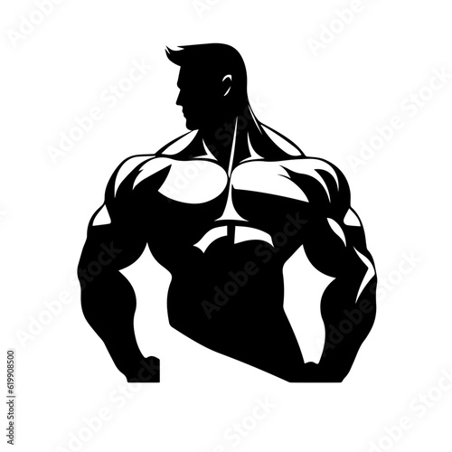 Bodybuilder silhouette illustration 
