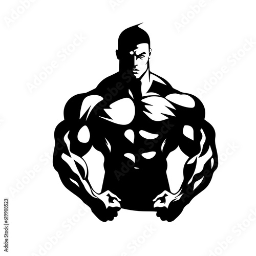 Bodybuilder silhouette illustration 