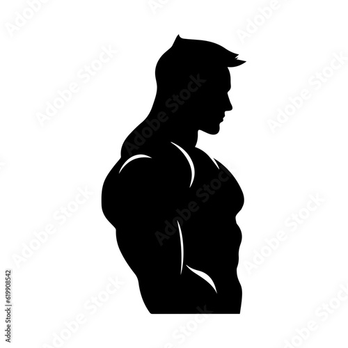 Bodybuilder silhouette illustration 