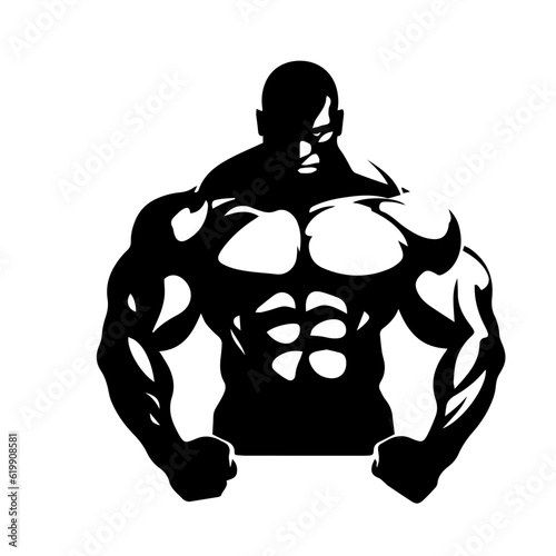 Bodybuilder silhouette illustration 