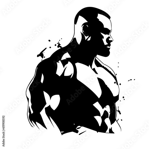 Bodybuilder silhouette illustration 