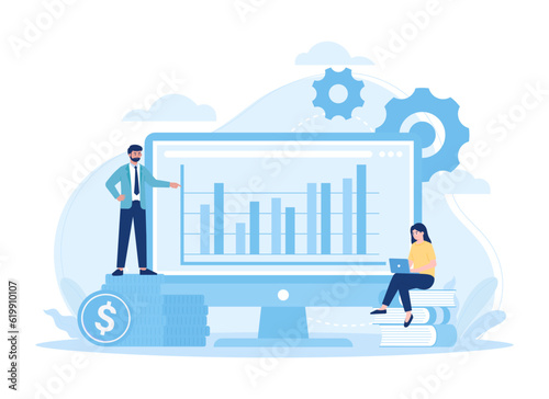 The reputation of the online service business or platform trending concept flat illustration