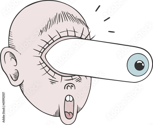 Crazy eye expression