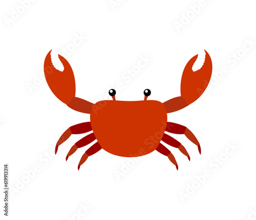 Obraz na plátně Illustration of single crab on white background