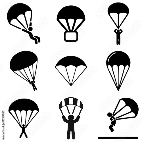 set of parachute icon