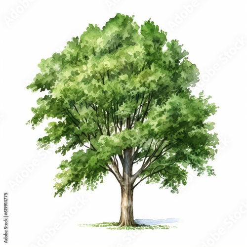 green tree isolated on white stock illastration design