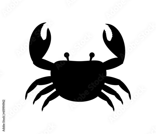 Silhouette of crab isolated on white background