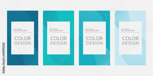 Background banner abstract line color design vector, vertical banner set