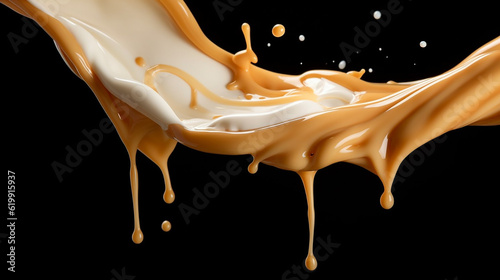 Silky Smooth Flowing Caramel Delight: A Tasty Journey. Generative AI 