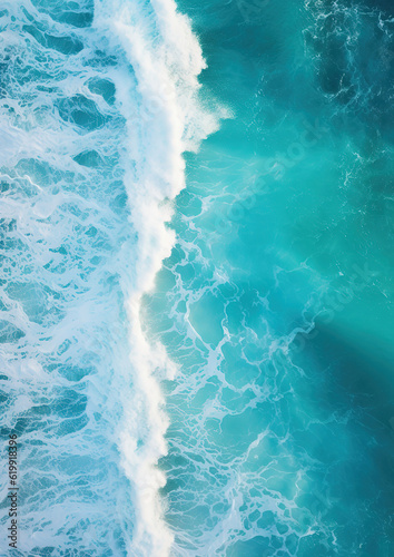 waves in the ocean, aerial view, generative ai  © vvalentine