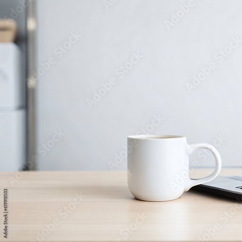 cup of coffee on the table photo