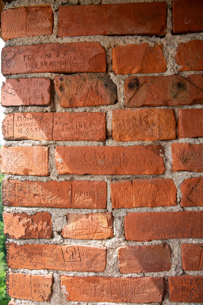 Fototapeta premium Graffiti on a brick wall