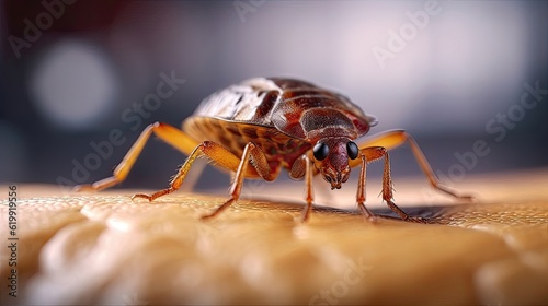 ronin979_Bedbug_Close_up_of_Cimex_hemipterus_-_bed_bug_on_bed_b IMAGE AI photo