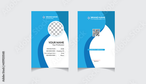 abstract design id card design template vertical layout 