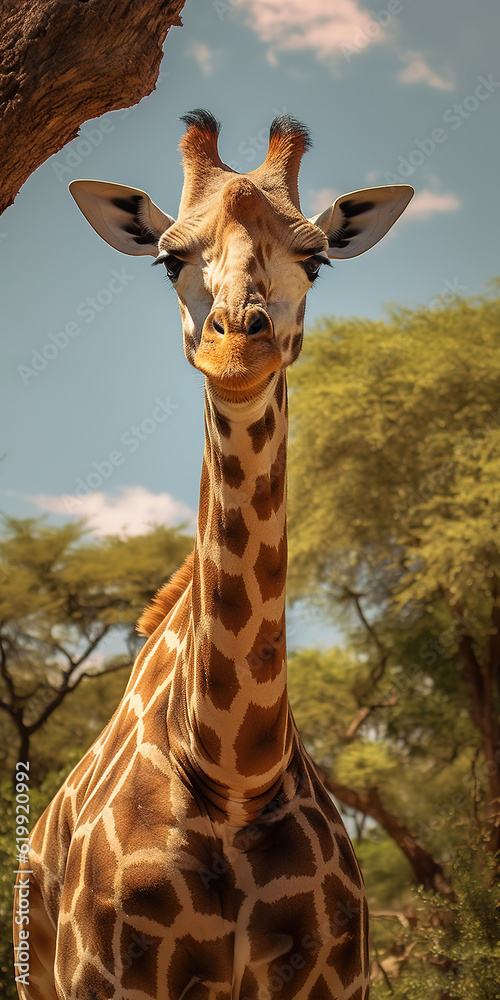 Fototapeta premium Giraffe, generative ai 