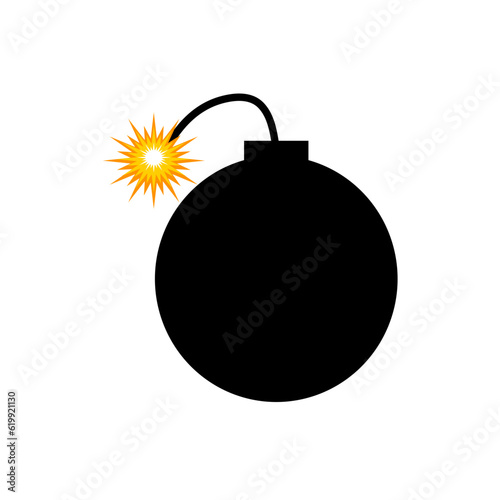 bomb with burning wick vector