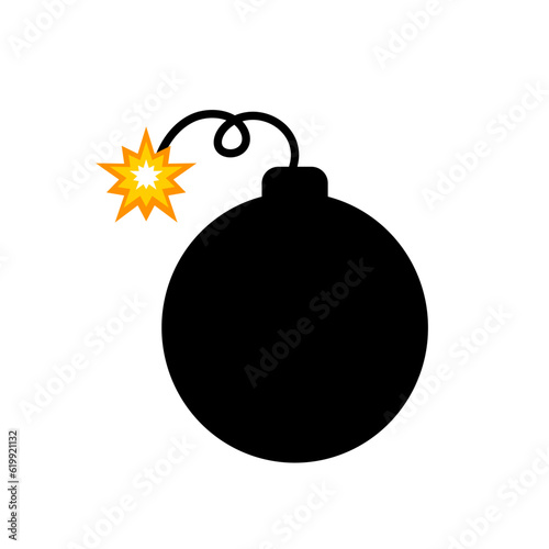 bomb with burning wick vector