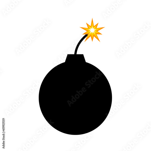 bomb with burning wick vector