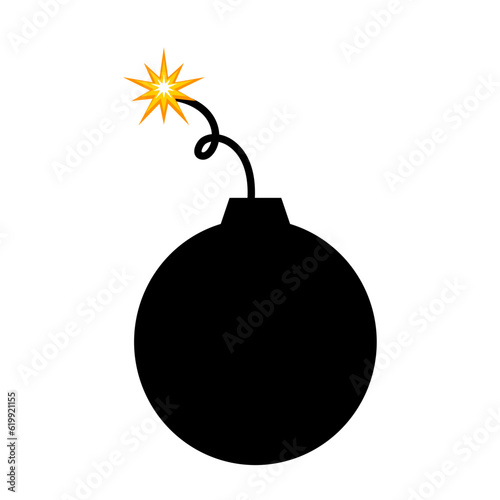 bomb with burning wick vector