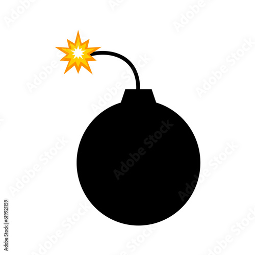 bomb with burning wick vector