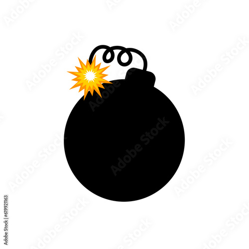 bomb with burning wick vector